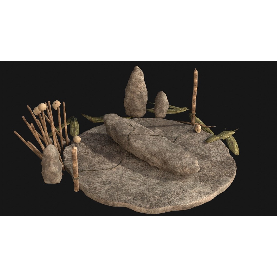 Cult Sacrifice Place 3D Model – Low Poly Game Asset, FBX/OBJ - View 8