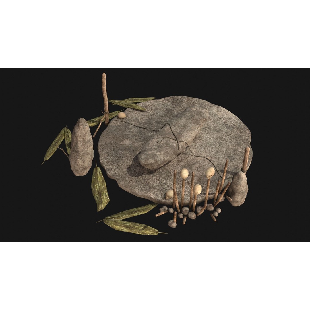 Cult Sacrifice Place 3D Model – Low Poly Game Asset, FBX/OBJ - View 9