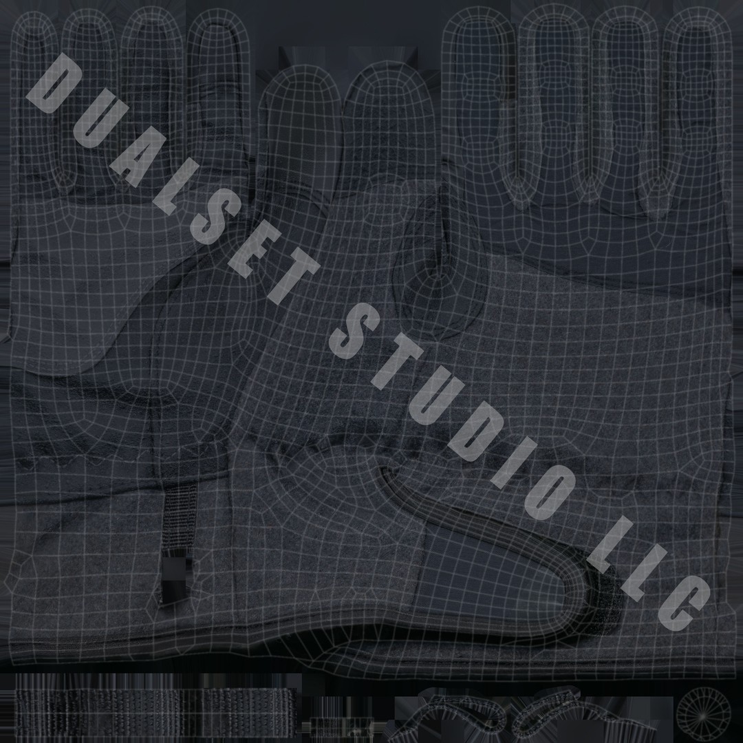 Winter Gloves 3D Model – Low Poly PBR Game Asset, FBX/OBJ