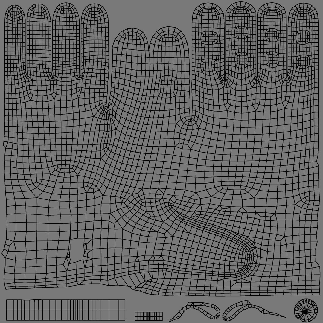 Winter Gloves 3D Model – Low Poly PBR Game Asset, FBX/OBJ - View 21