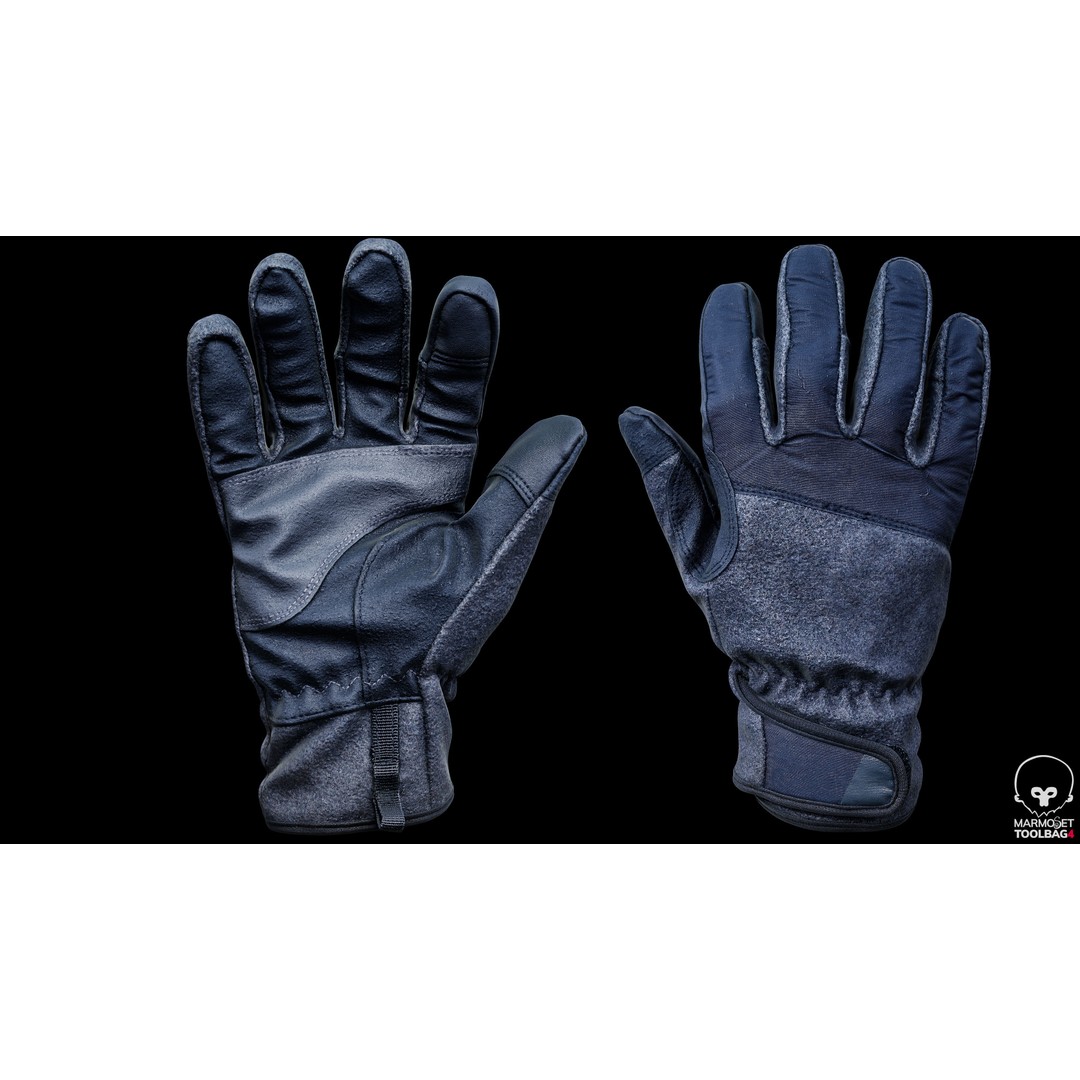 Winter Gloves 3D Model – Low Poly PBR Game Asset, FBX/OBJ - View 3