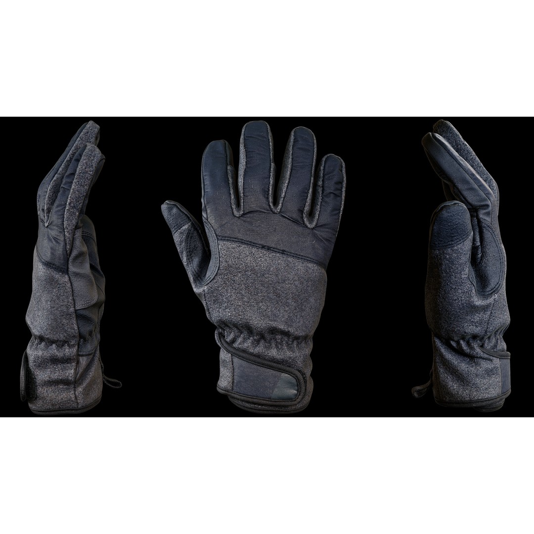 Winter Gloves 3D Model – Low Poly PBR Game Asset, FBX/OBJ - View 9