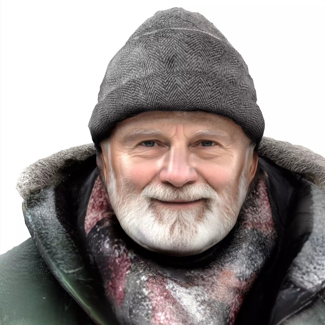 Old People 3D Models – Winter Style Characters with PBR Textures - View 8