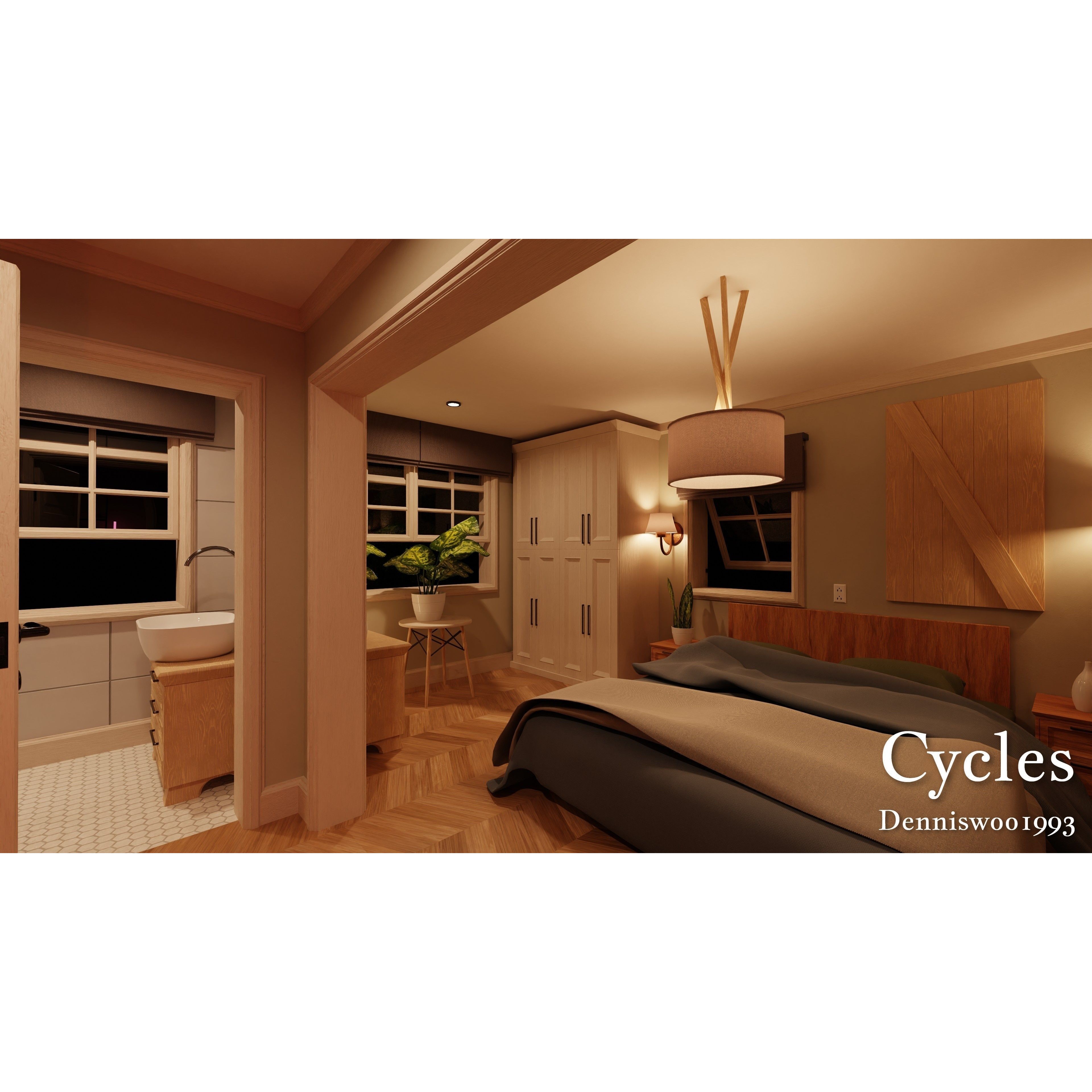 Modular Classic Style American House - Low-Poly Game-Ready 3D Model - View 27