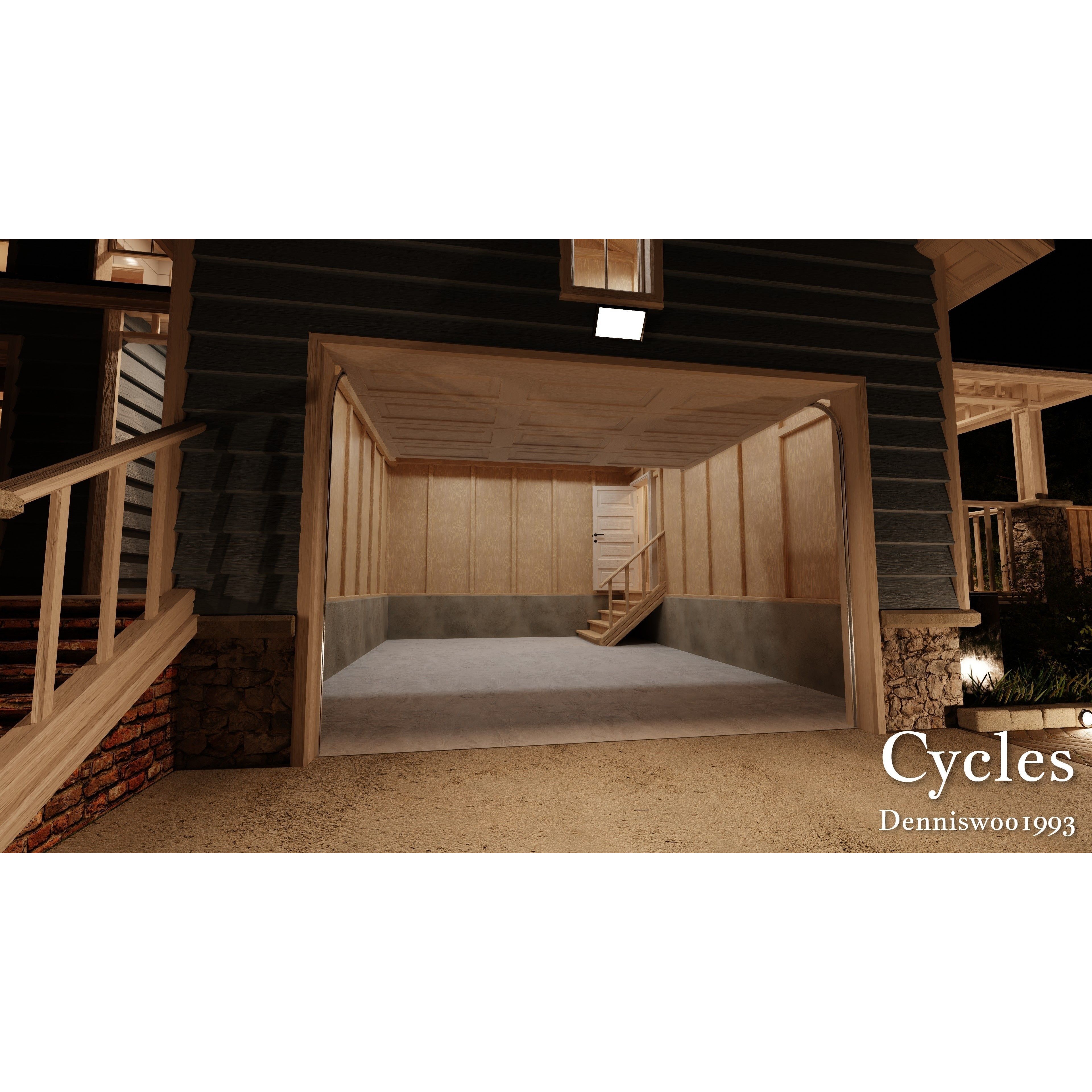 Modular Classic Style American House - Low-Poly Game-Ready 3D Model - View 28