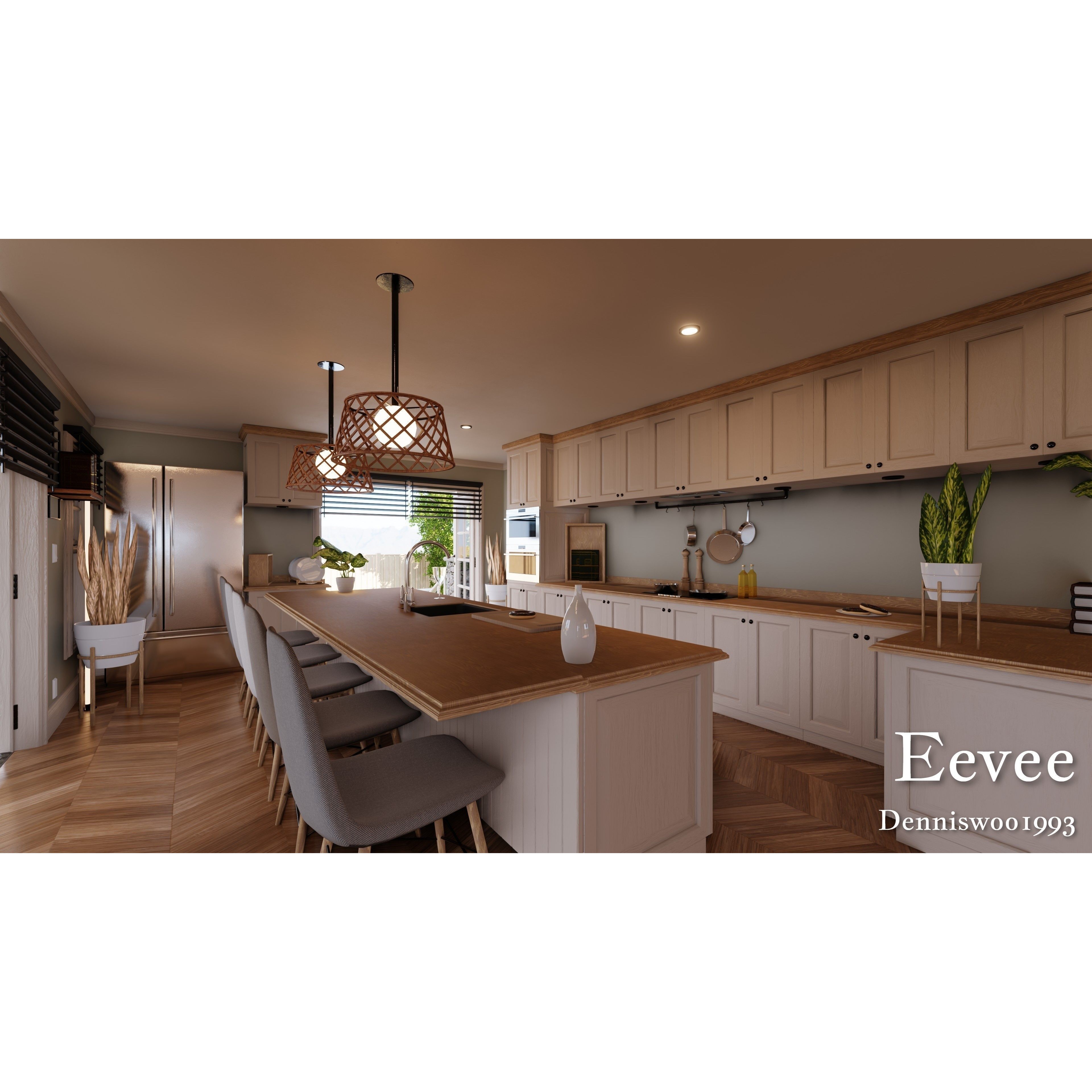 Modular Classic Style American House - Low-Poly Game-Ready 3D Model - View 33