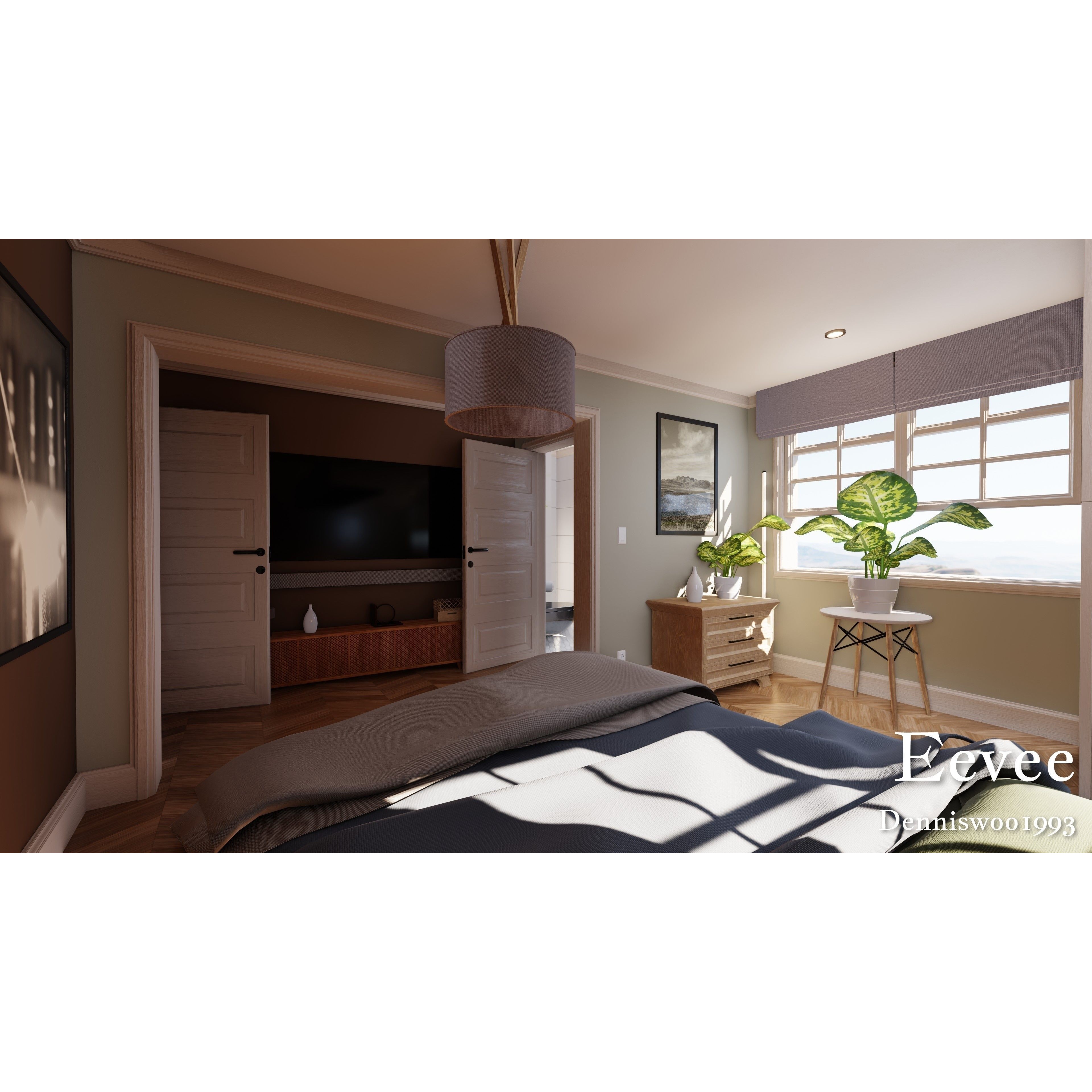 Modular Classic Style American House - Low-Poly Game-Ready 3D Model - View 38
