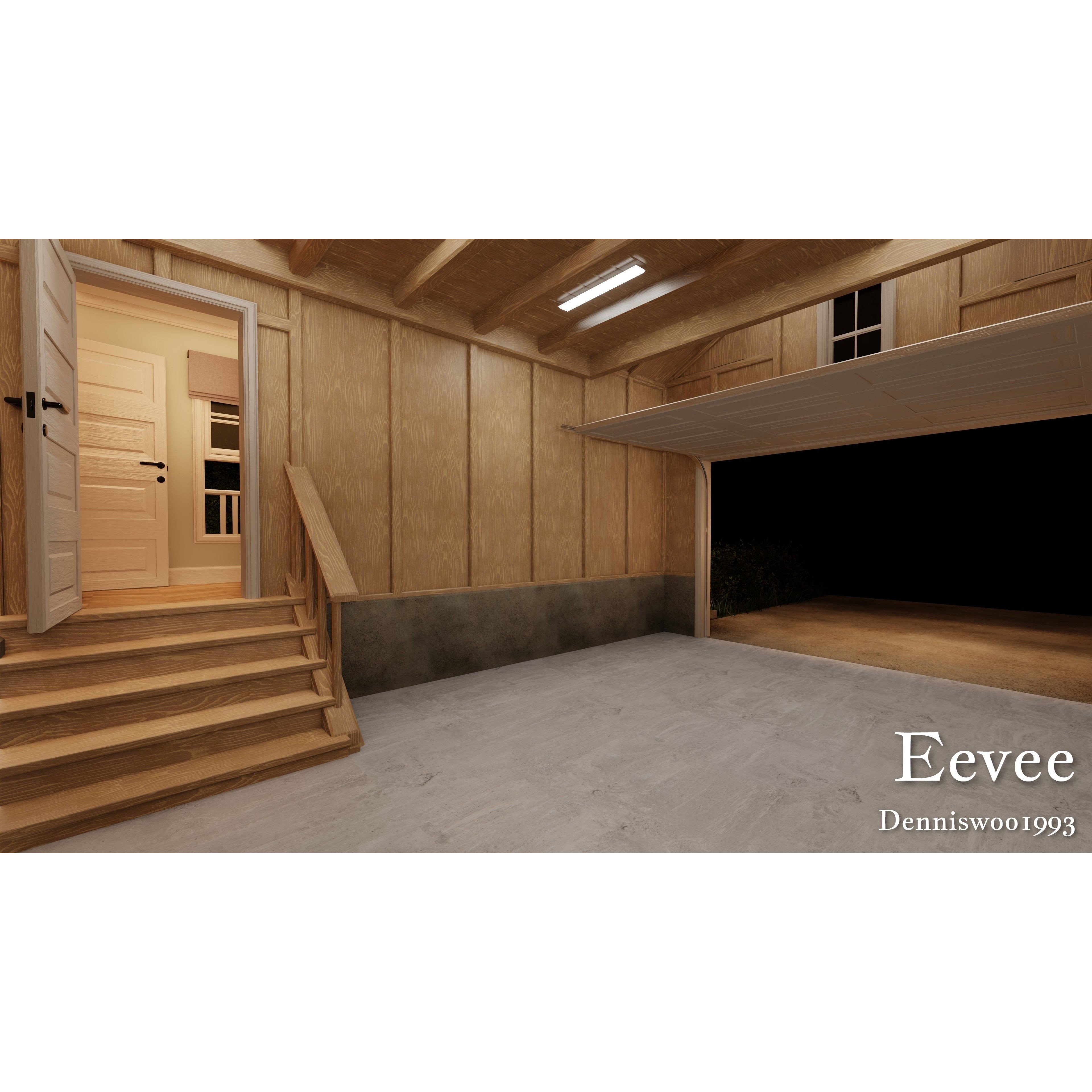 Modular Classic Style American House - Low-Poly Game-Ready 3D Model - View 44