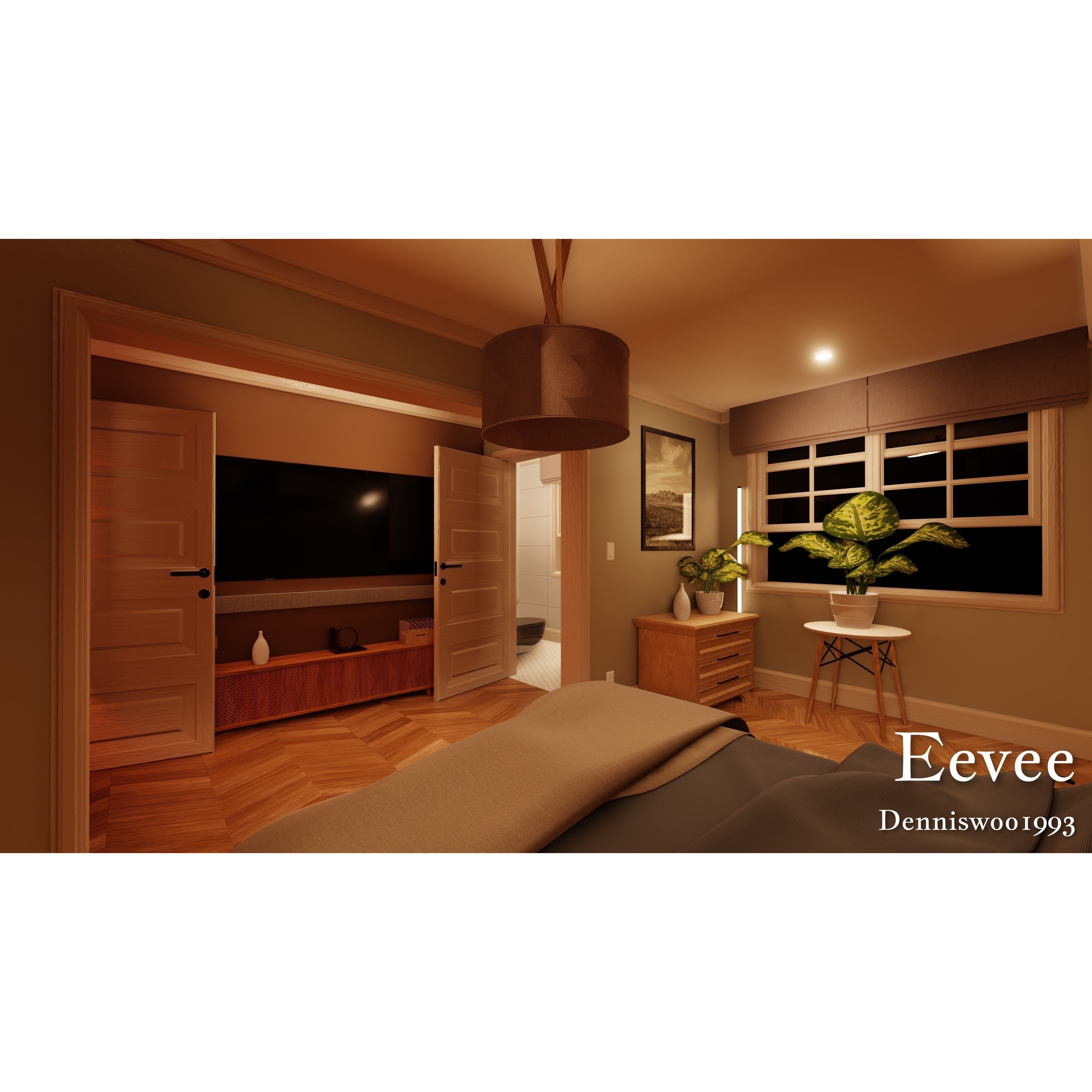 Modular Classic Style American House - Low-Poly Game-Ready 3D Model - View 45