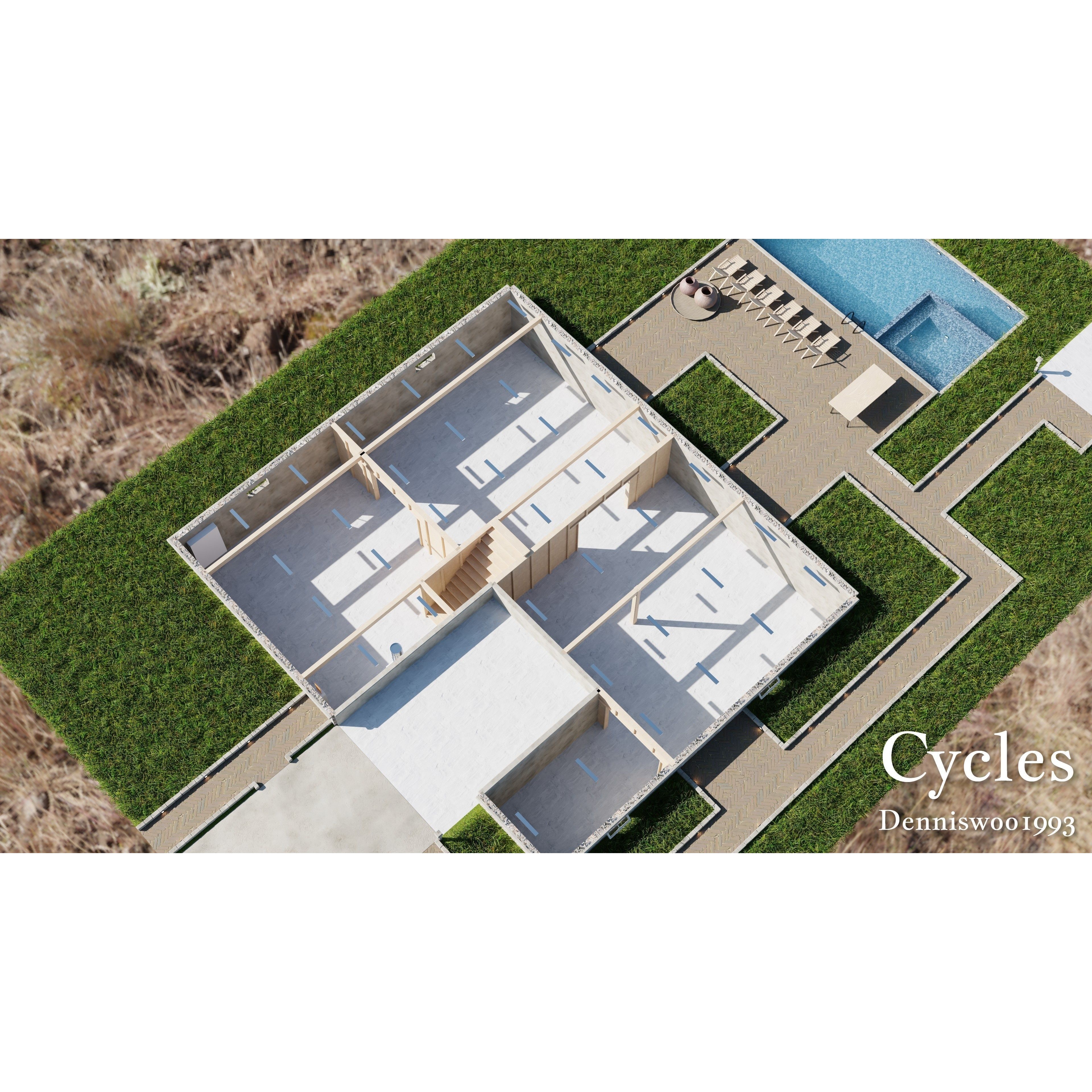 Modular Classic Style American House - Low-Poly Game-Ready 3D Model - View 5