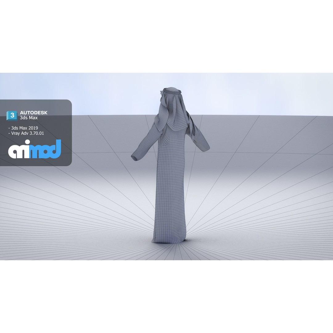 Middle Eastern Male Clothing 3D Model – Traditional Character Asset, FBX