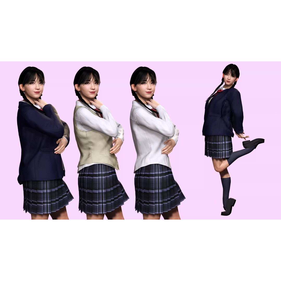 Sakura Kurohana 3D Model – Low Poly Rigged Character, FBX - View 10