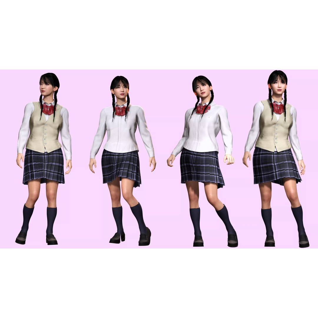 Sakura Kurohana 3D Model – Low Poly Rigged Character, FBX - View 11