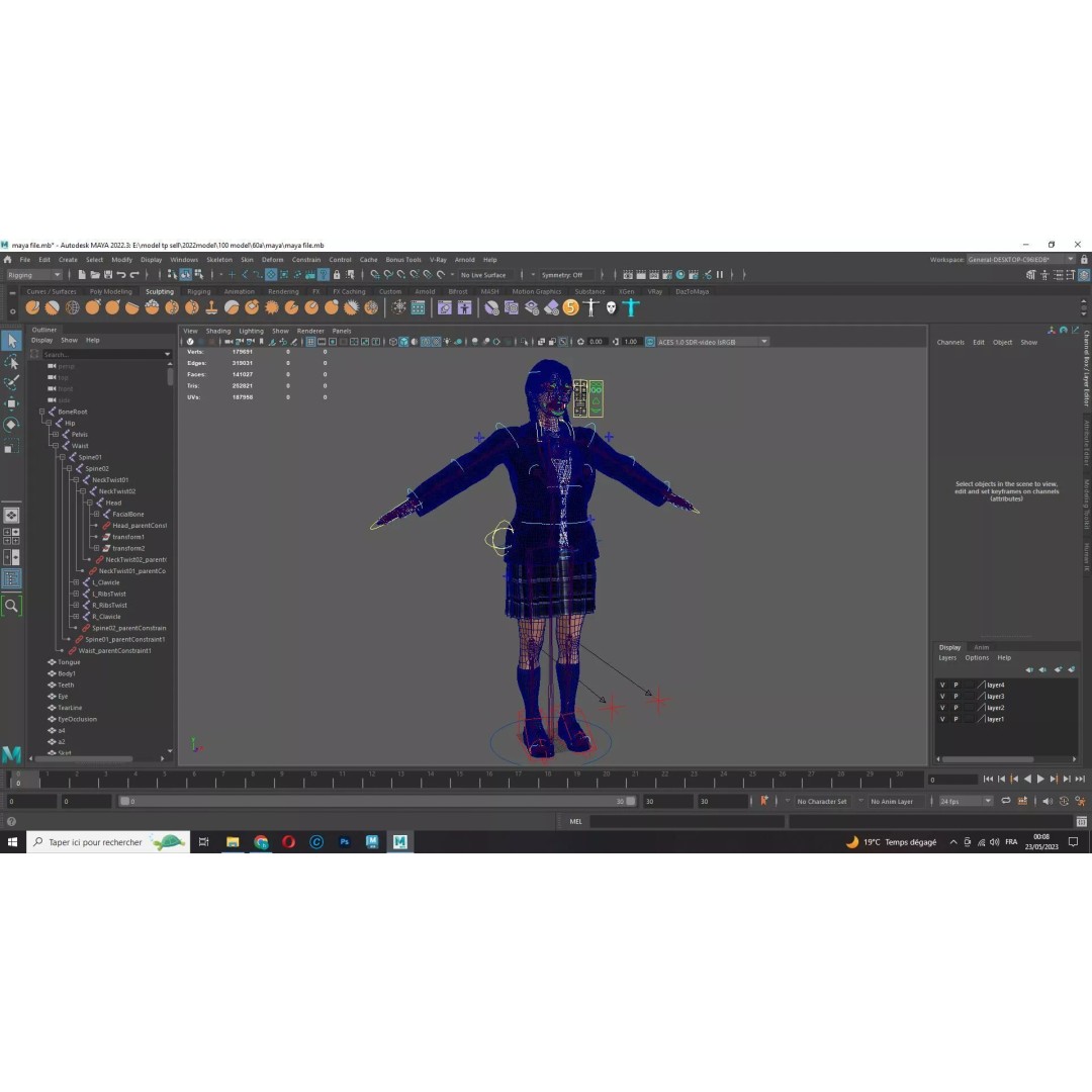 Sakura Kurohana 3D Model – Low Poly Rigged Character, FBX - View 20