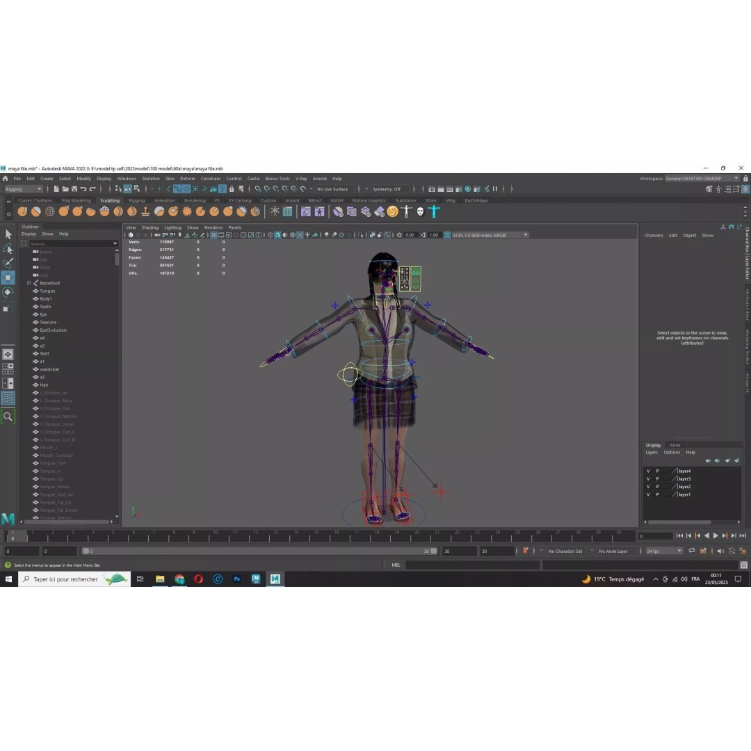 Sakura Kurohana 3D Model – Low Poly Rigged Character, FBX - View 22