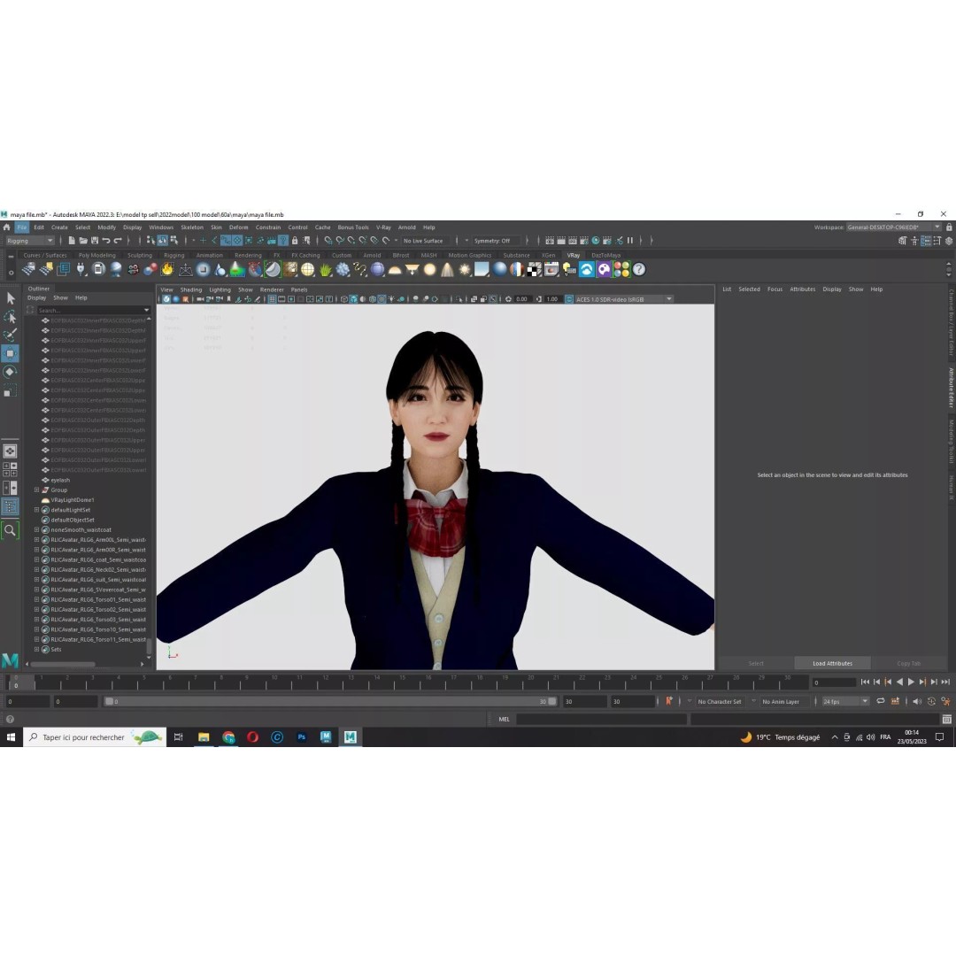Sakura Kurohana 3D Model – Low Poly Rigged Character, FBX - View 23