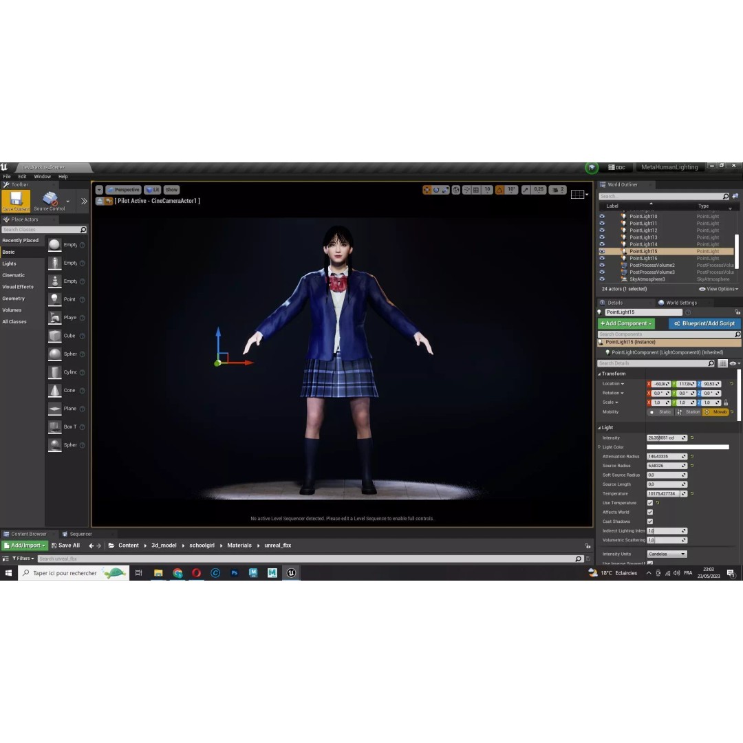 Sakura Kurohana 3D Model – Low Poly Rigged Character, FBX - View 24