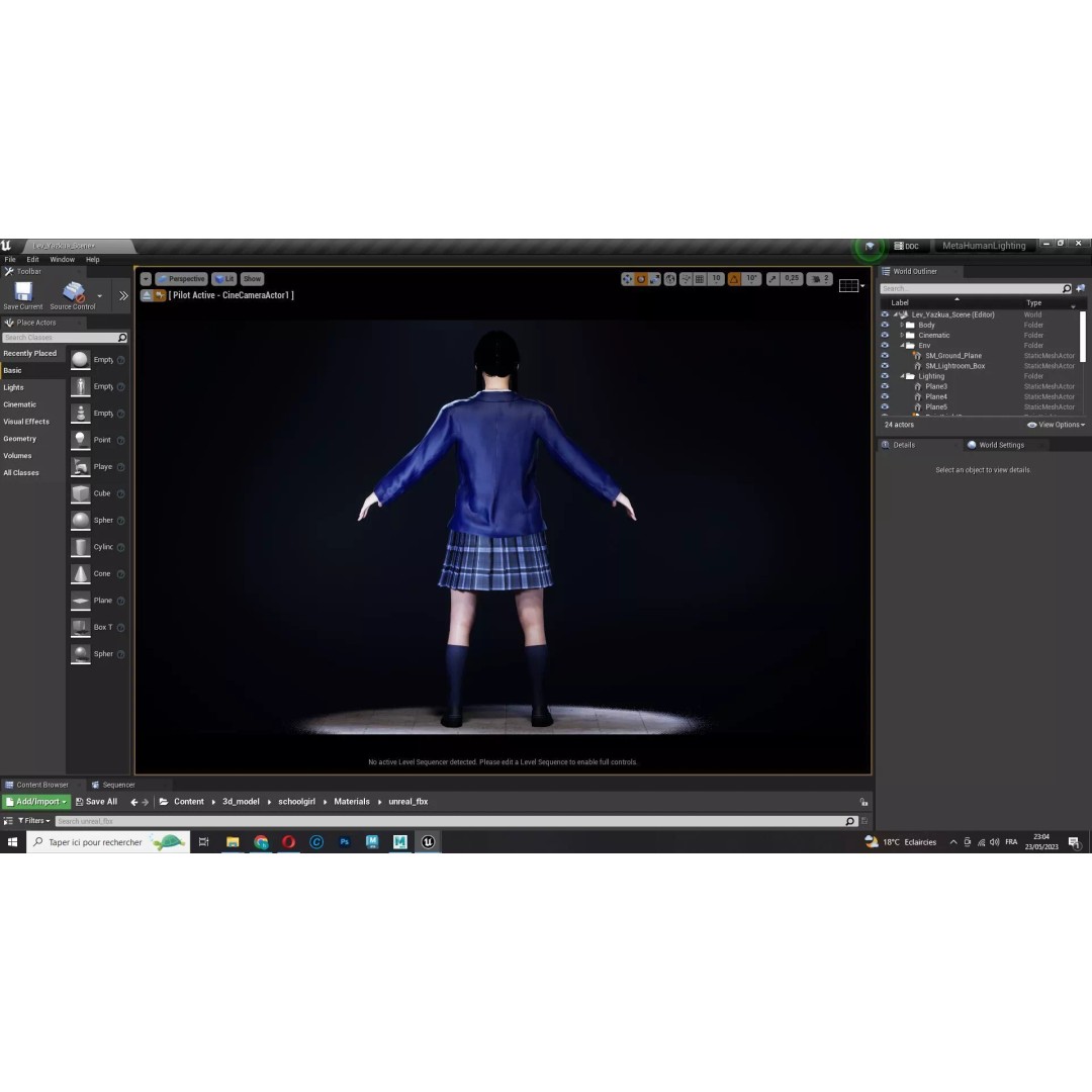 Sakura Kurohana 3D Model – Low Poly Rigged Character, FBX - View 25