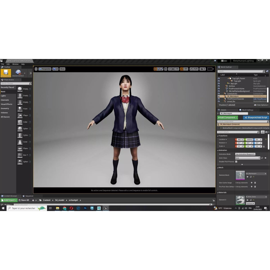 Sakura Kurohana 3D Model – Low Poly Rigged Character, FBX - View 26
