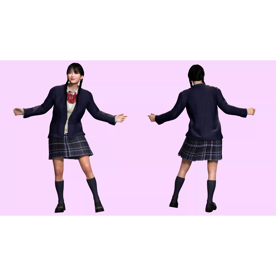 Sakura Kurohana 3D Model – Low Poly Rigged Character, FBX - View 5