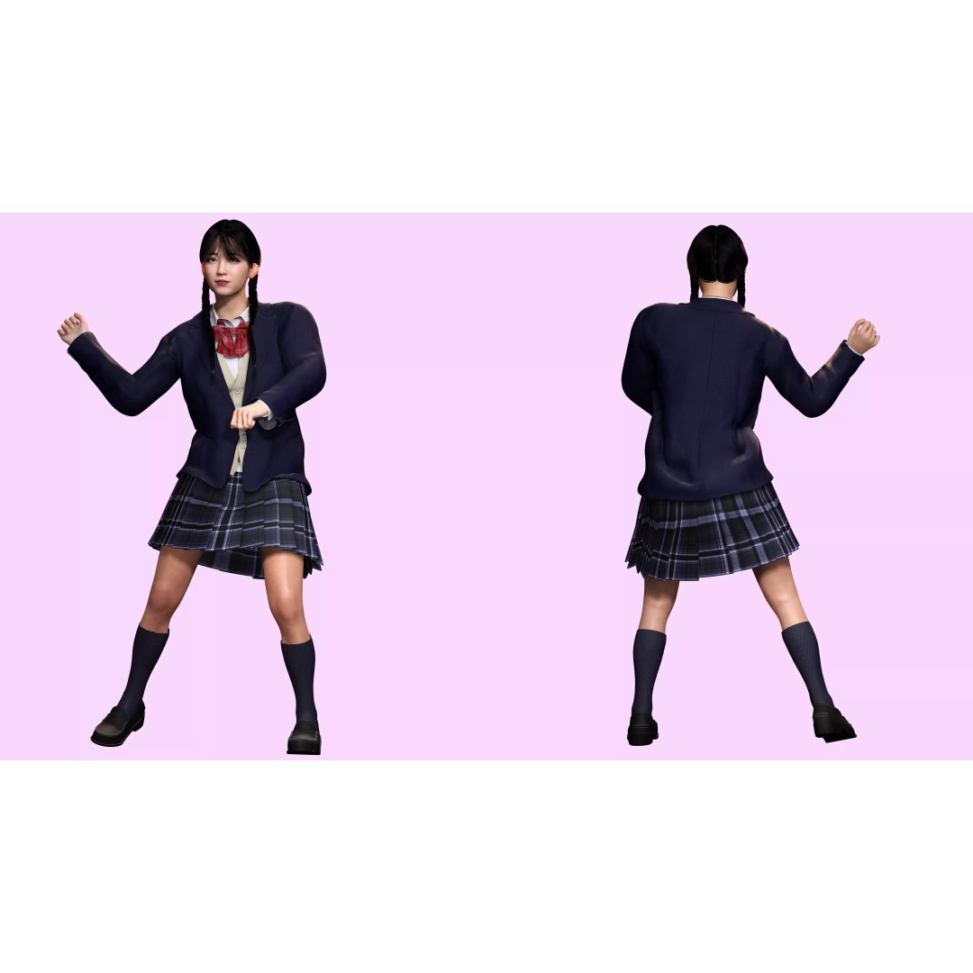 Sakura Kurohana 3D Model – Low Poly Rigged Character, FBX - View 6