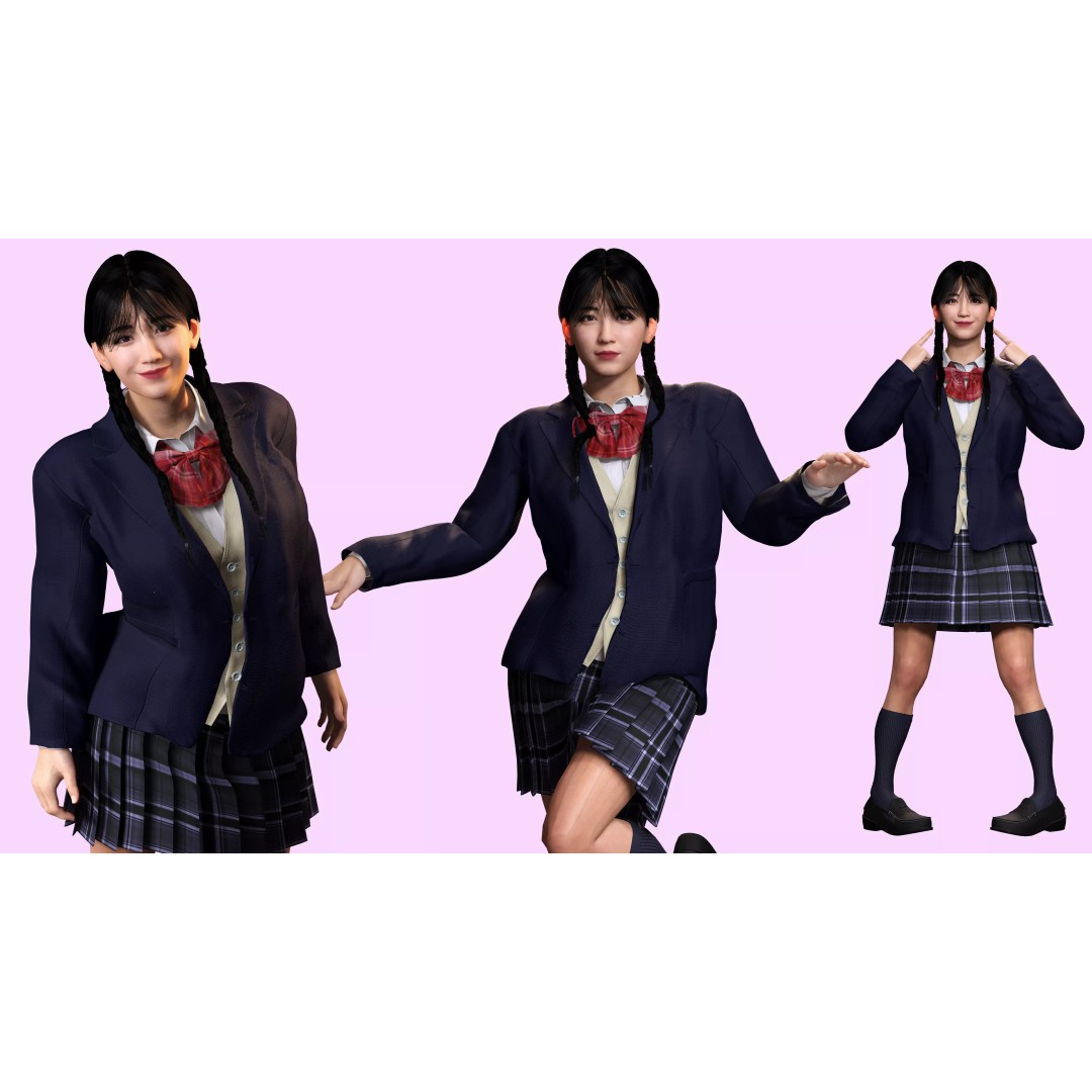Sakura Kurohana 3D Model – Low Poly Rigged Character, FBX - View 8