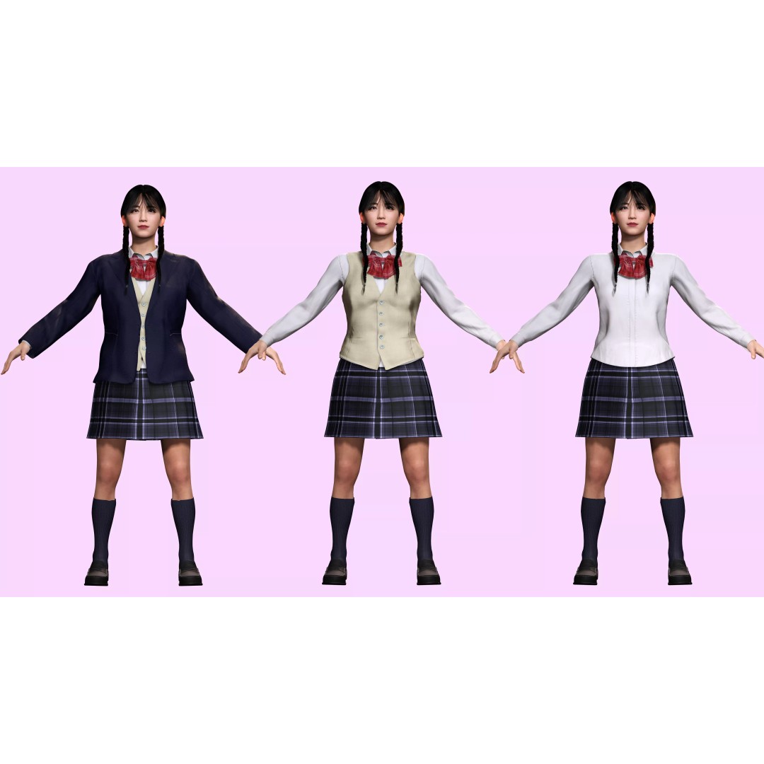 Sakura Kurohana 3D Model – Low Poly Rigged Character, FBX - View 9