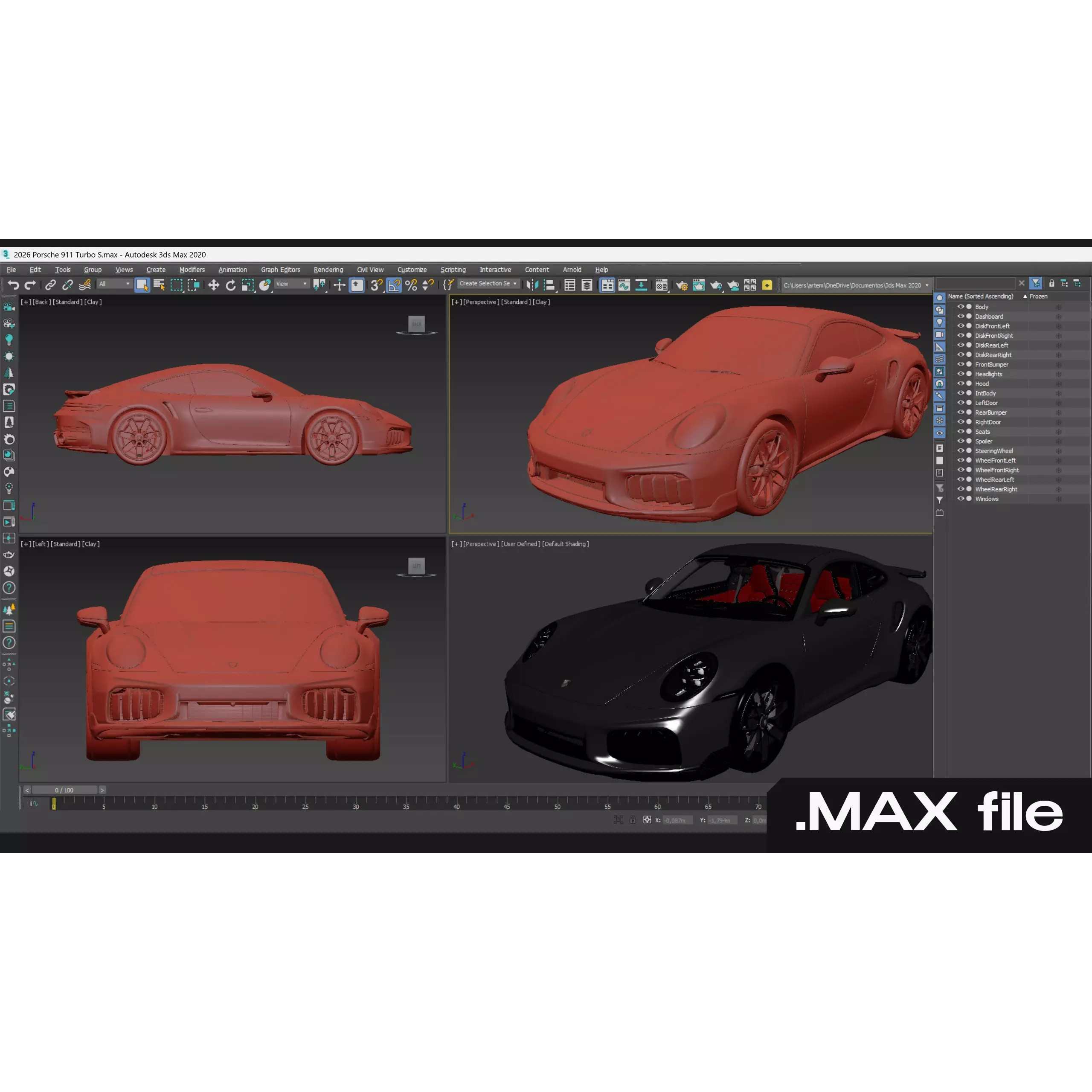 2026 Porsche 911 Turbo S - High-Quality 3D Model - View 31