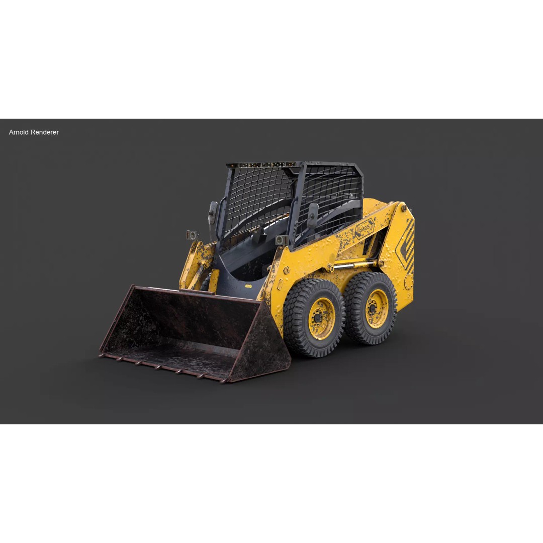 Skid Steer Loader 3D Model – High Poly Industrial Vehicle, FBX - View 11