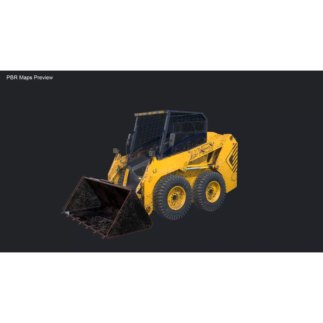Skid Steer Loader 3D Model – High Poly Industrial Vehicle, FBX - View 12