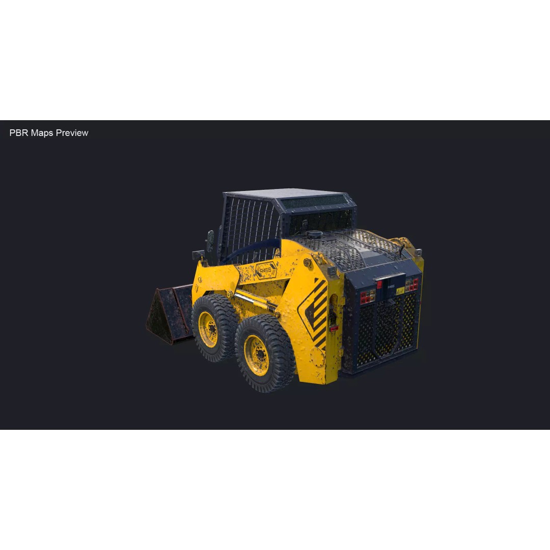 Skid Steer Loader 3D Model – High Poly Industrial Vehicle, FBX - View 13