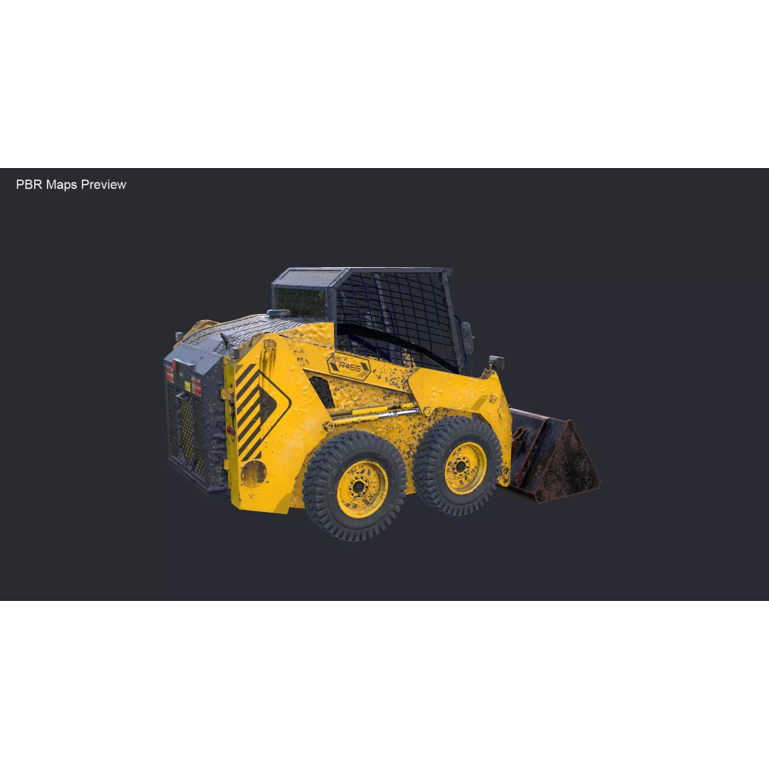 Skid Steer Loader 3D Model – High Poly Industrial Vehicle, FBX - View 14