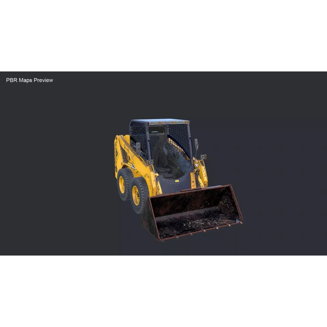 Skid Steer Loader 3D Model – High Poly Industrial Vehicle, FBX - View 15