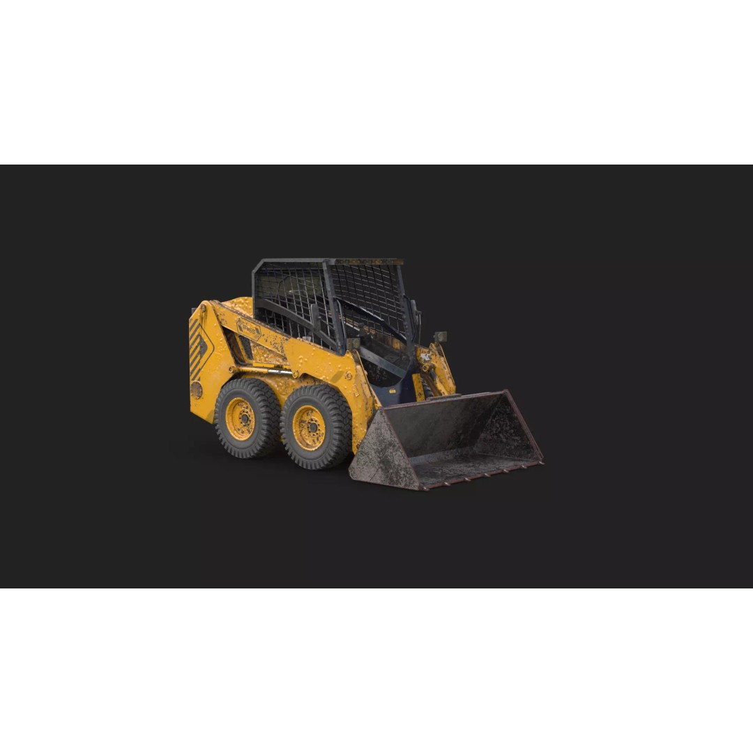 Skid Steer Loader 3D Model – High Poly Industrial Vehicle, FBX - View 19
