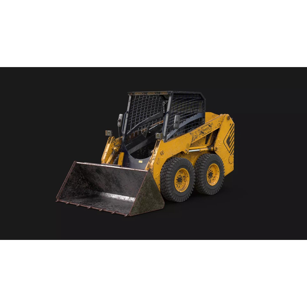 Skid Steer Loader 3D Model – High Poly Industrial Vehicle, FBX - View 2