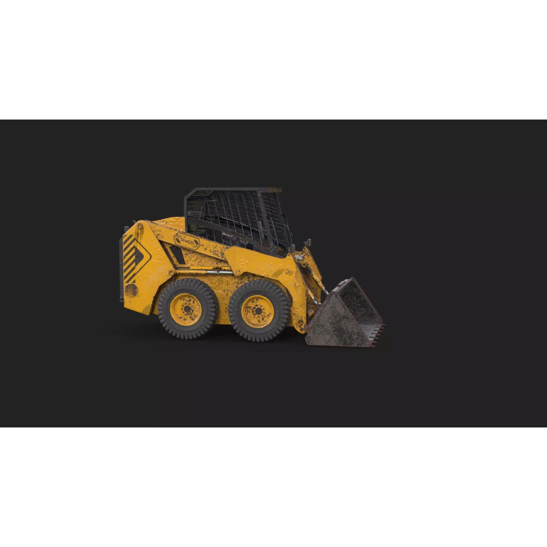 Skid Steer Loader 3D Model – High Poly Industrial Vehicle, FBX - View 20