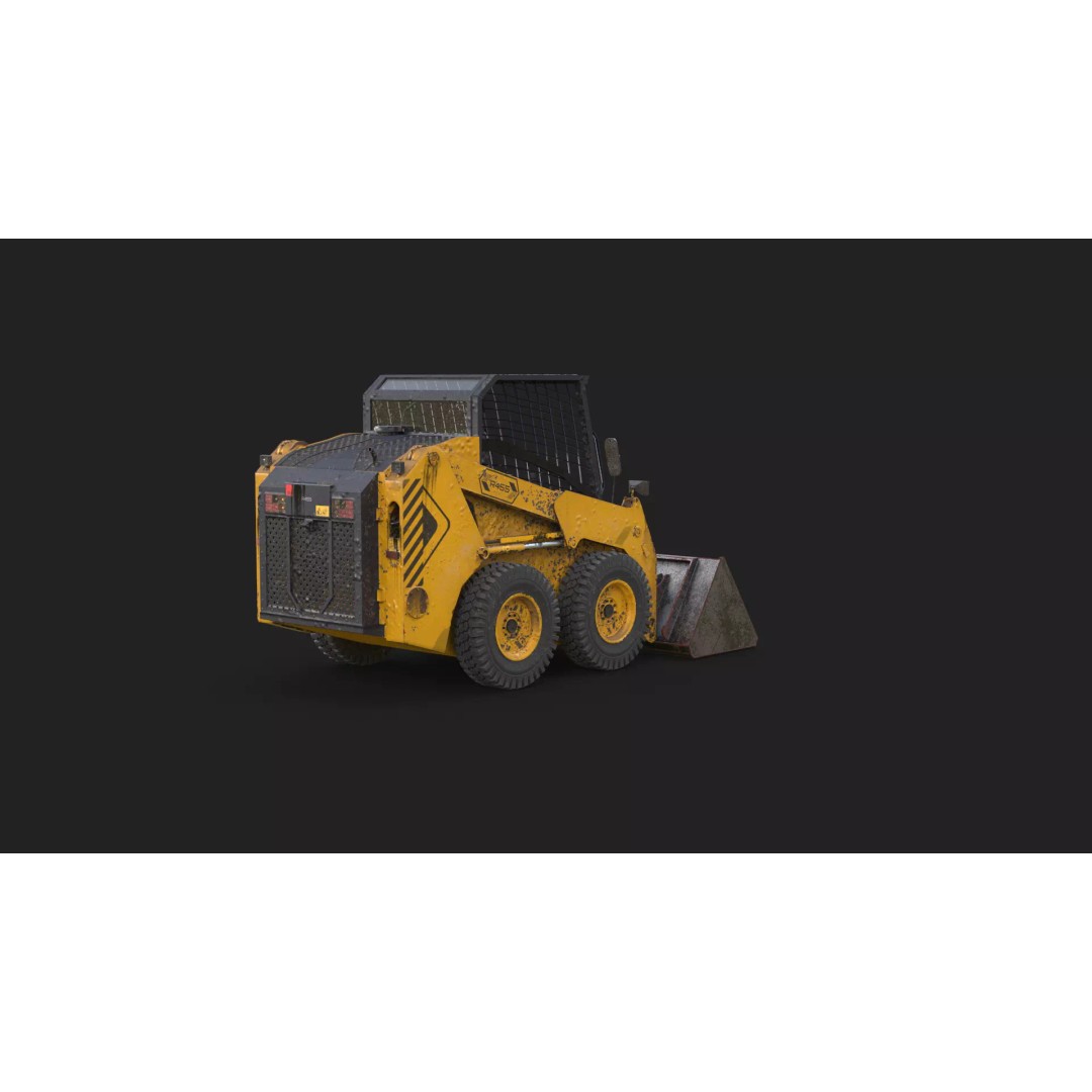 Skid Steer Loader 3D Model – High Poly Industrial Vehicle, FBX - View 22