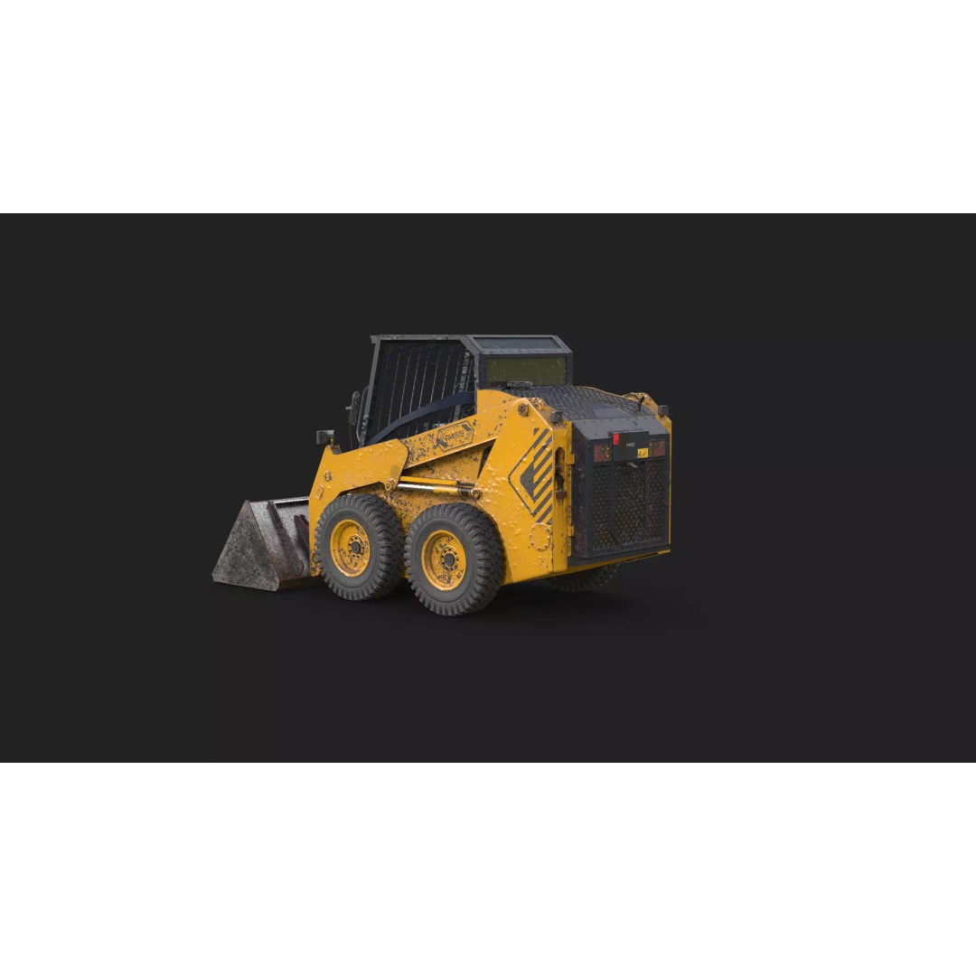 Skid Steer Loader 3D Model – High Poly Industrial Vehicle, FBX - View 25
