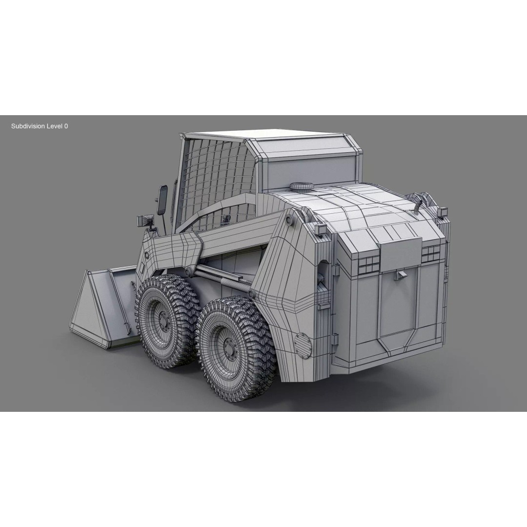 Skid Steer Loader 3D Model – High Poly Industrial Vehicle, FBX - View 31