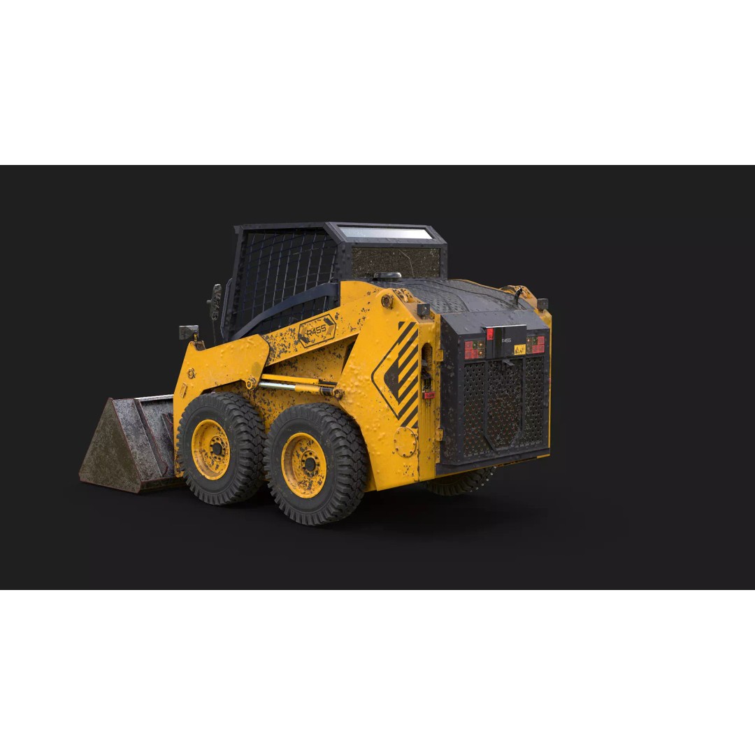 Skid Steer Loader 3D Model – High Poly Industrial Vehicle, FBX - View 4