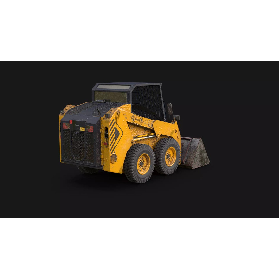 Skid Steer Loader 3D Model – High Poly Industrial Vehicle, FBX - View 5