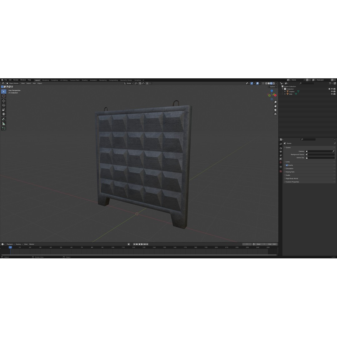 Concrete Wall 3D Model – PBR Textured Asset, FBX, Game Ready - View 12