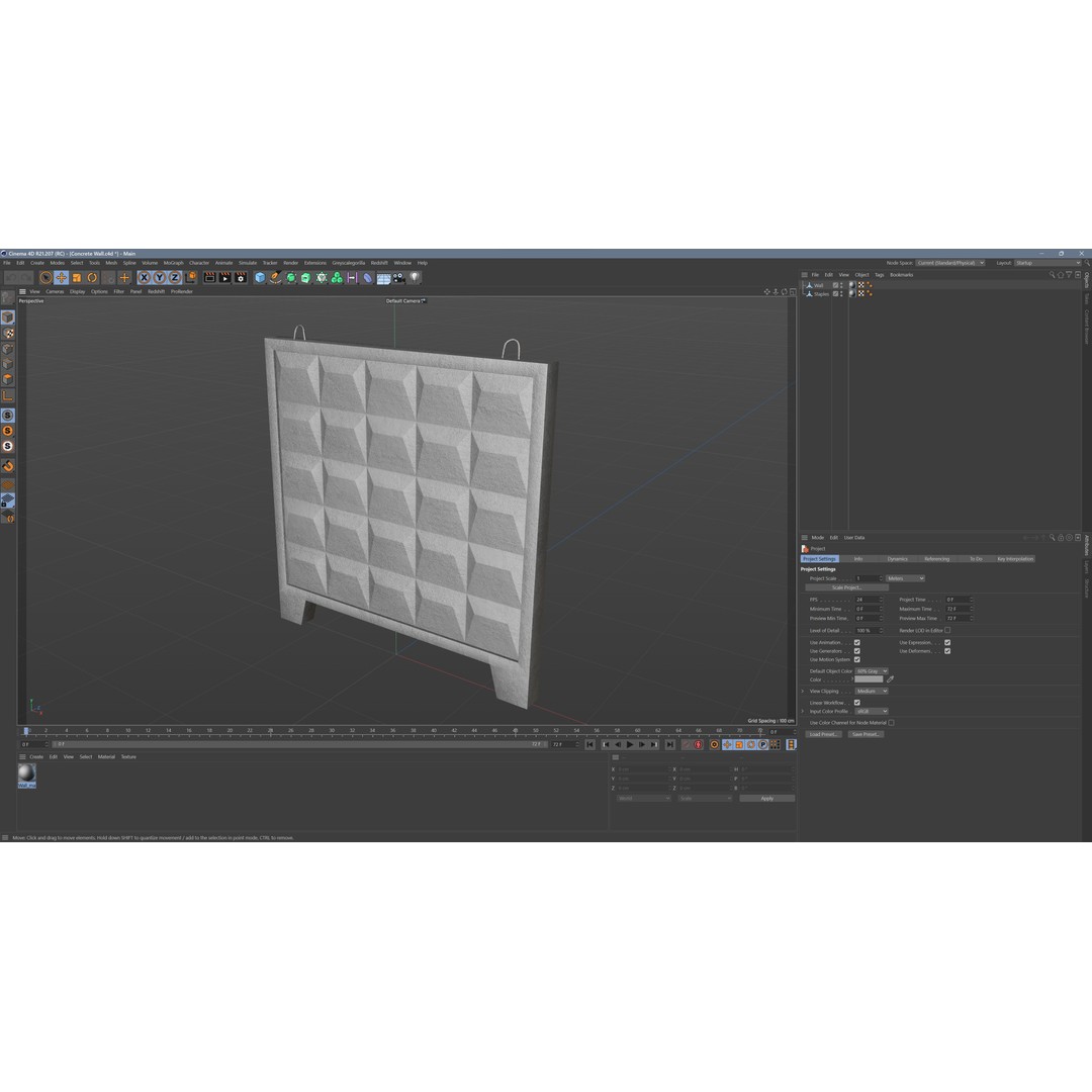 Concrete Wall 3D Model – PBR Textured Asset, FBX, Game Ready - View 13