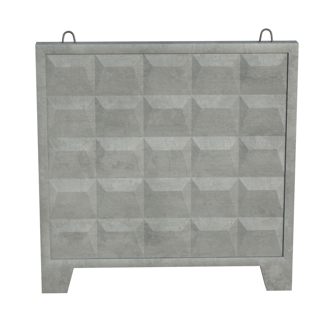 Concrete Wall 3D Model – PBR Textured Asset, FBX, Game Ready - View 5