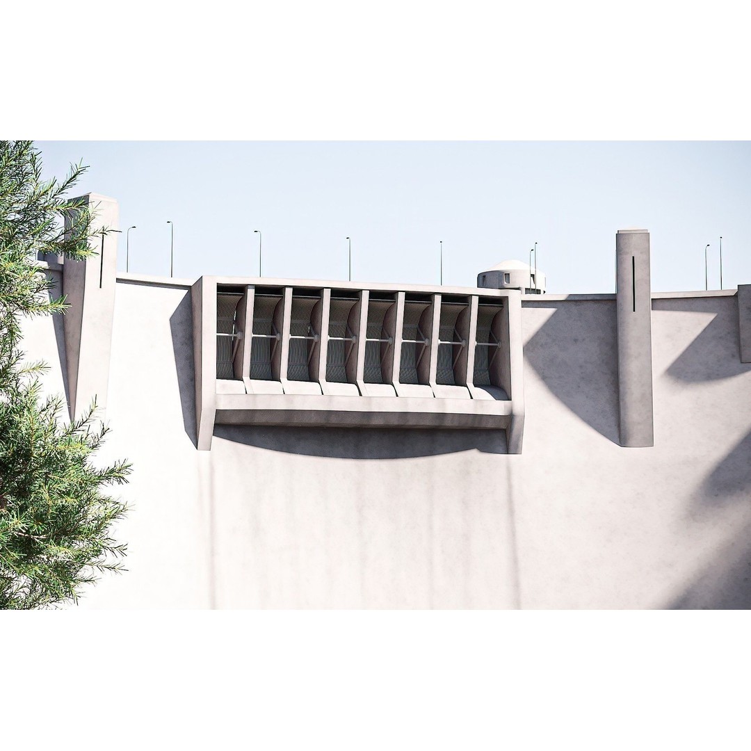 Water Dam 3D Model – Low Poly Industrial Asset, FBX, Blender - View 6