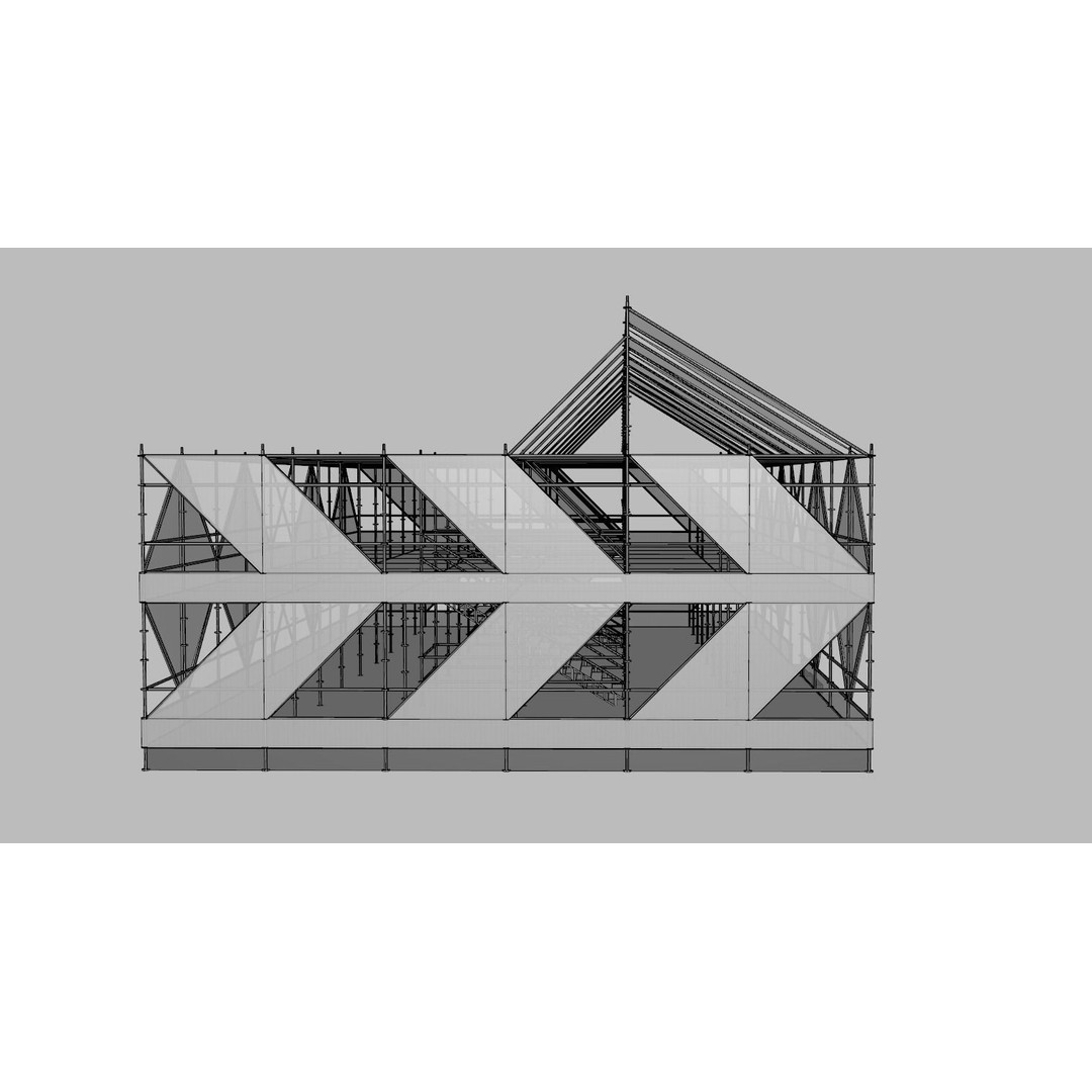 Layher Pavilion 3D Model – Architectural Structure, FBX, OBJ