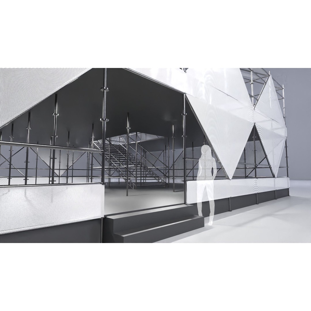 Layher Pavilion 3D Model – Architectural Structure, FBX, OBJ - View 10