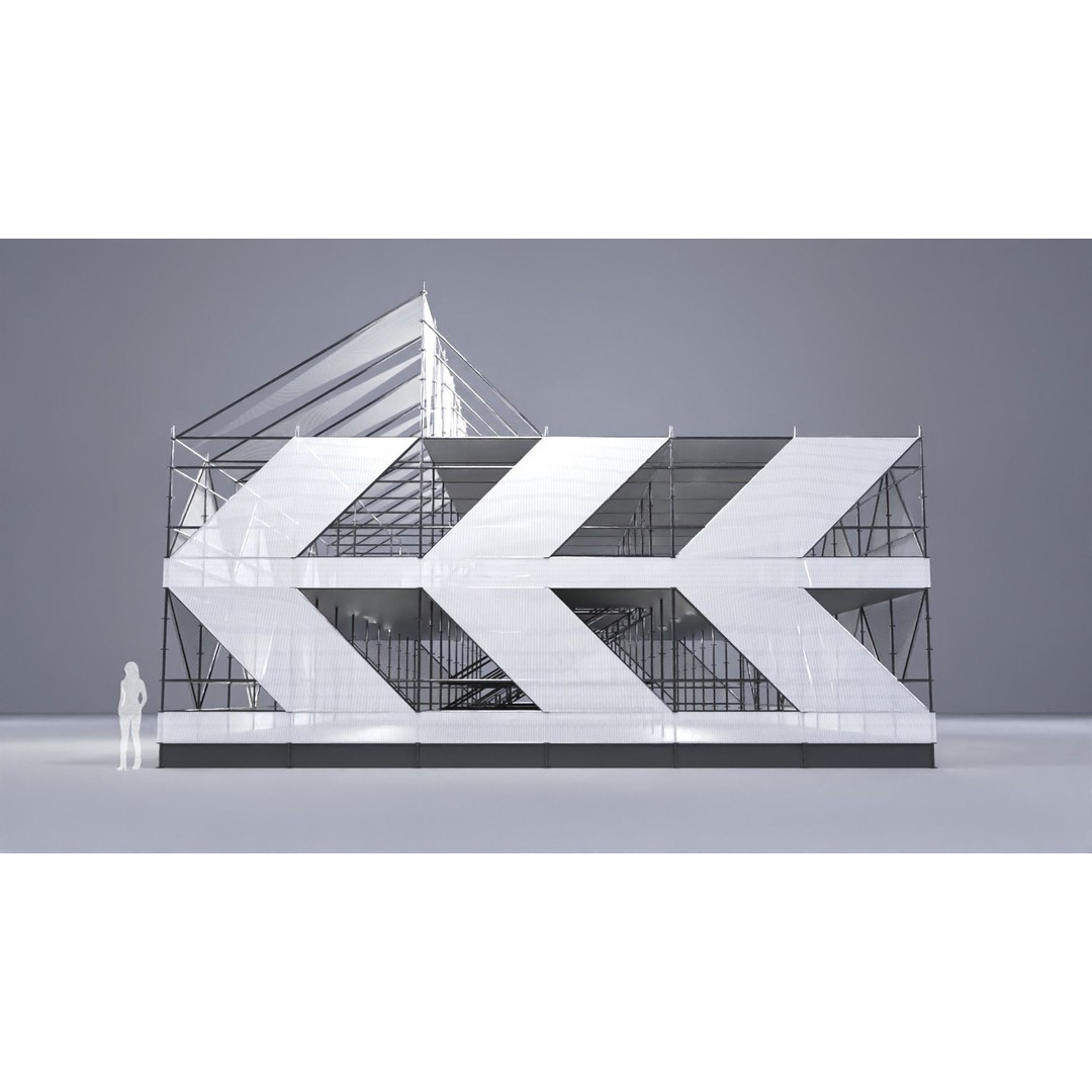 Layher Pavilion 3D Model – Architectural Structure, FBX, OBJ - View 4