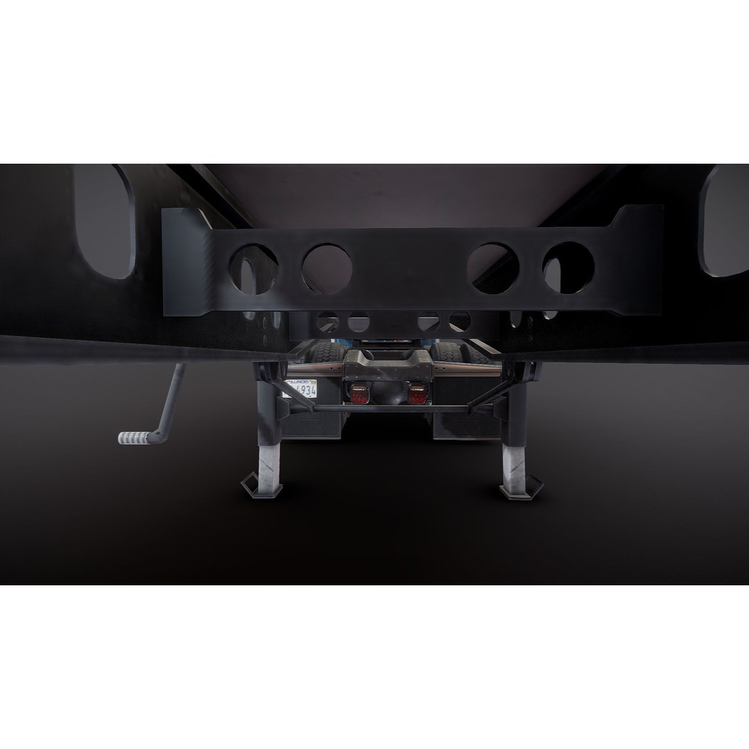 Kenworth W900A Dump Trailer 3D Model – Low Poly Game Asset, FBX - View 35