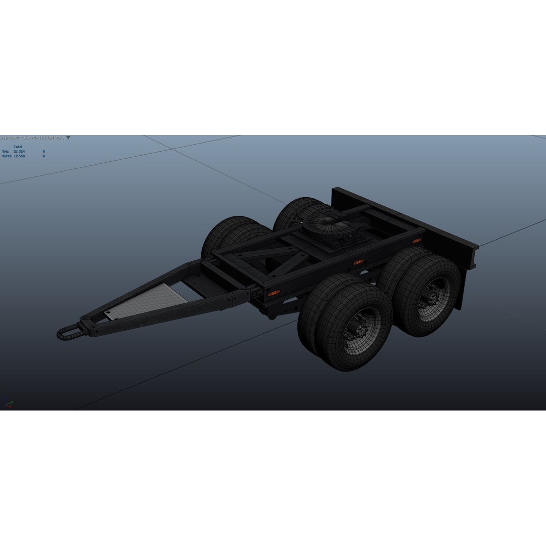 Kenworth W900A Dump Trailer 3D Model – Low Poly Game Asset, FBX - View 52